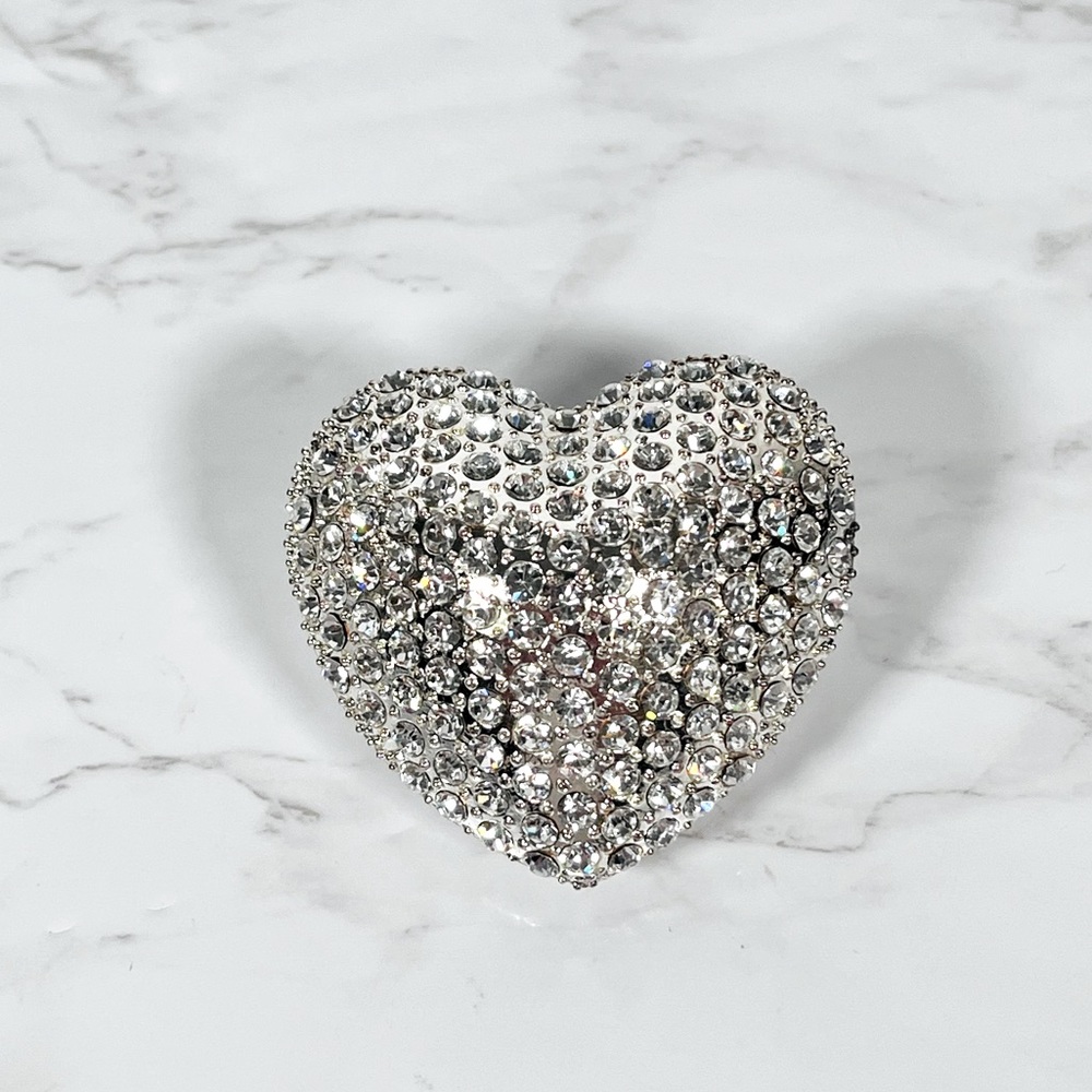 Heart-Shaped Rhinestone Trinket Box - Picture 1 of 10